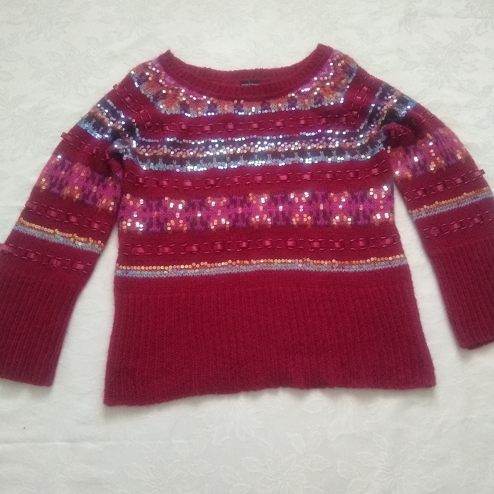 Victoria Secret Moda International fair isle sequin sweater